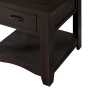 Benzara Wooden End Table with 1 Drawer & 1 Shelf, Espresso Brown