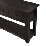 Benzara Wooden Console Table with Three Drawers, Espresso Brown