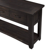 Benzara Wooden Console Table with Three Drawers, Espresso Brown