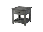 Benzara Wooden End Table with 1 Drawer & 1 Shelf, Gray