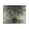 Benzara Metal Etched Painting of ``Old Century`` Map, Galvanized Gray