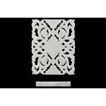 Benzara Wood Wide Rectangular Filigree Ornament on Rectangular Stand, White