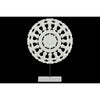 Benzara Wood Round Buddhist Wheel Ornament on Rectangular Stand in SM Matte Finish, White