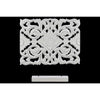 Benzara Wood Wide Rectangular Filigree Ornament on Rectangular Stand in Matte Finish, White