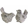 Benzara Cemented Bird Figurine with Swirl Pattern, Gray, Assortment of 2