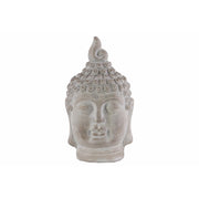 Benzara Cemented Buddha Head with Pointed Ushnisha, Gray