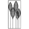 Benzara Metal Veined Leaves Wall Decor in Portrait Orientation, Black