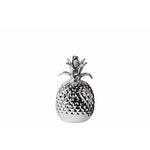 Benzara Porcelain Pineapple Figurine, Small, Silver