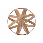 Benzara BamBoo Orb Dyson Sphere with 5 Circular Rings, Large, Natural Brown