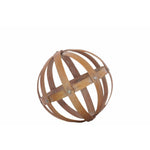 Benzara BamBoo Orb Dyson Sphere with 5 Circular Rings, Medium, Natural Brown