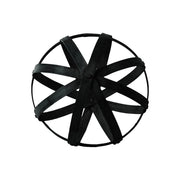 Benzara BamBoo Orb Dyson Sphere with 5 Circular Rings, Large, Black