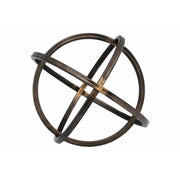 Benzara Large Metal Dyson Orb Sphere, GunMetal Gray