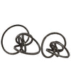 Benzara Metal Curl Abstract Tabletop Sculpture, GunMetal Gray, Set of 2