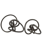 Benzara Metal Curl Abstract Tabletop Sculpture, GunMetal Gray, Set of 2