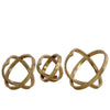 Benzara Metal Round Abstract Sculpture, Gold, Set of 3