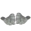 Benzara BM179410 Cemented Designer Bird Figurine, Washed White,  Set of 2