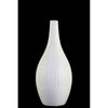 Benzara Ceramic Bellied Vase with Dimpled Pattern, Medium, White