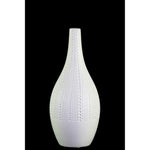 Benzara Ceramic Bellied Vase with Dimpled Pattern, Medium, White