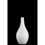Benzara Round Ceramic Bellied Vase with Long Neck, Small, White