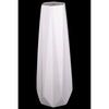 Benzara Geometric Pattern Ceramic Vase with 3D Appeal, Large, White