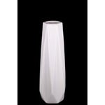 Benzara Geometric Pattern Ceramic Vase with 3D Appeal, Small, White