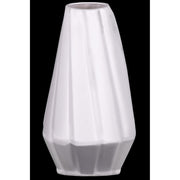 Benzara Ceramic Vase with Low Belly and Tapered Bottom, White