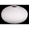 Benzara Patterned Ceramic Vase in Round Shape, White