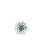 Benzara Ornamental Metal Sea Urchin Sculpture on Stand, Small, Silver
