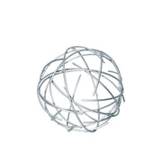 Benzara Metal Orb Sculpture with Broken Rings, Coated Finish Silver
