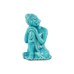 Benzara Ceramic Sitting Buddha Figurine, Blue