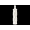 Benzara Contemporary Ceramic Bottle Vase with Dimpled Sides, Large, White