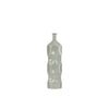 Benzara Contemporary Ceramic Bottle Vase with Dimpled Sides, Medium, Gray