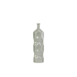 Benzara Contemporary Ceramic Bottle Vase with Dimpled Sides, Medium, Gray