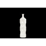 Benzara Contemporary Ceramic Bottle Vase with Dimpled Sides, Medium, White