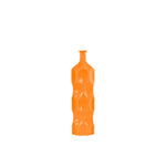Benzara Ceramic Bottle Vase with Dimpled Sides, Medium, Orange