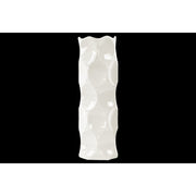 Benzara Ceramic Vase with Dimpled Sides, Large, White