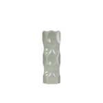 Benzara Cylindrical Ceramic Vase with Dimpled Sides, Medium, Gray
