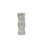 Benzara Cylindrical Ceramic Vase with Dimpled Sides, Medium, Gray