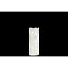 Benzara Cylindrical Shape Ceramic Vase with Dimpled Sides, Small, White