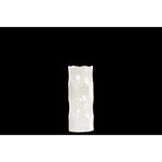 Benzara Cylindrical Shape Ceramic Vase with Dimpled Sides, Small, White