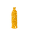Benzara Ceramic Vase with Wrinkled Sides, Medium, Yellow