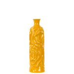 Benzara Ceramic Vase with Wrinkled Sides, Medium, Yellow