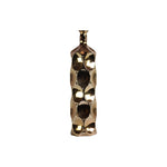 Benzara Narrow Neck Ceramic Bottle Vase with Dimpled Pattern, Large, Copper