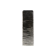 Benzara Rippled Pattern Ceramic Vase, Large, Silver