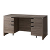 Benzara Wooden Desk with Locking Drawers, Dark Taupe Brown