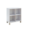 Benzara Wooden Cube Display Cabinet with Four Shelves, White