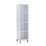 Benzara 66 Inch Wooden Storage Cabinet with 4 Compartments, White