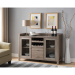 Benzara Wooden Buffet with 2 Drawers, Dark Taupe Brown