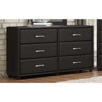 Benzara 6 Drawer Dresser In Wood And PVC, Black