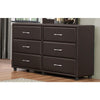 Benzara 6 Drawer Dresser In Wood And PVC, Brown